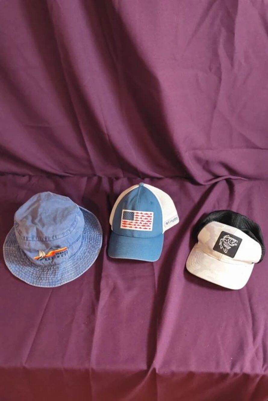 3-Piece Fishing Hat Lot Columbia PFG Trucker Key West Bucket Camo Bass